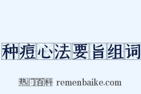种痘心法要旨组词是什么意思的图片